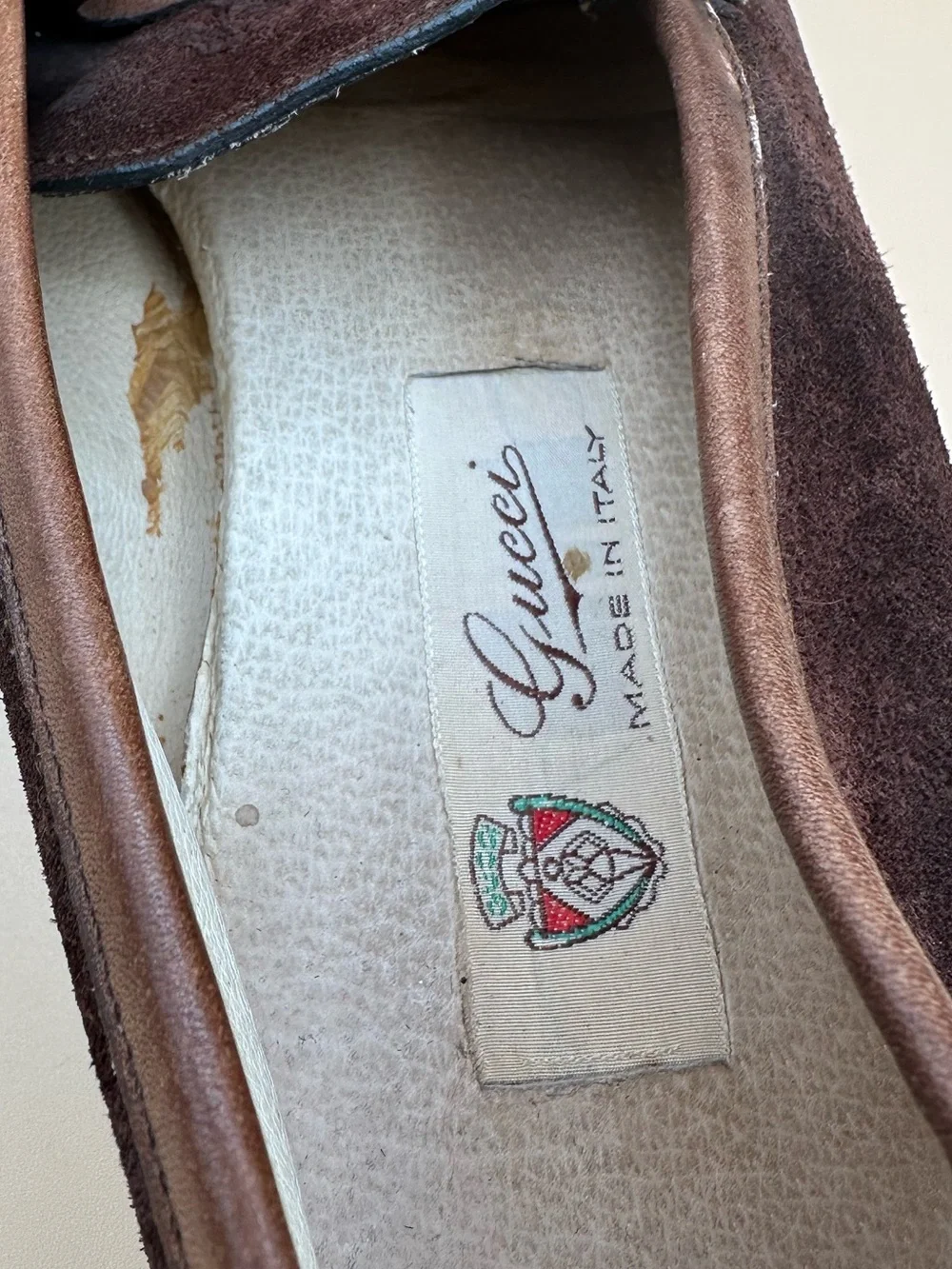 Vintage 1970s/80s Gucci Brown Suede Classic Horsebit Loafers